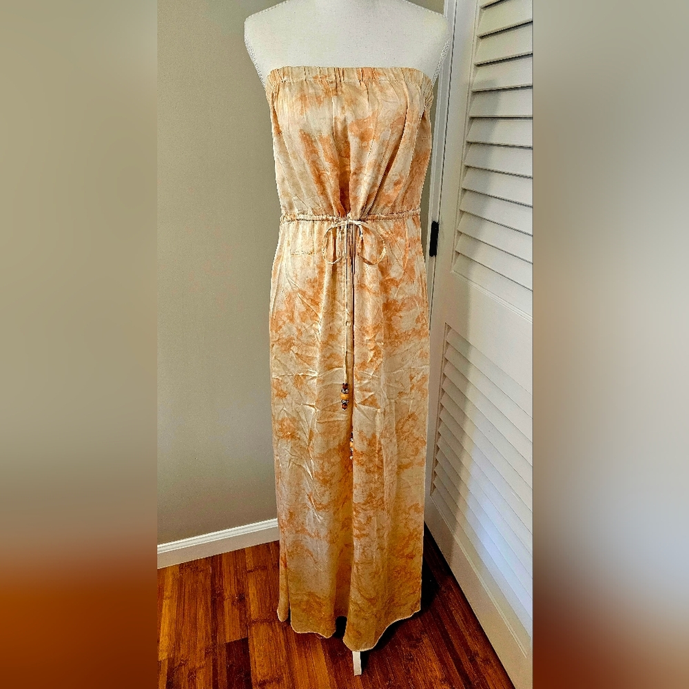 Lotta Stensson x Spell & The Gypsy Collective Silk Dip Dye Strapless Maxi Dress